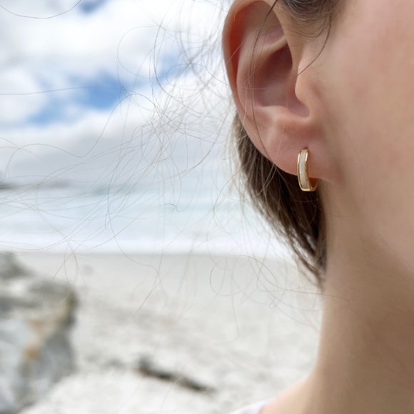 New ORSI Silver Hoops Brooke Earrings Gold Plated - Picture 6 of 6